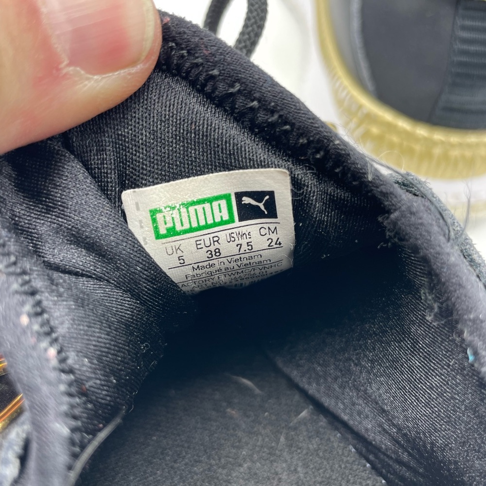 Puma Black and Gold Women's Athletic Sneakers - Picture 6 of 10